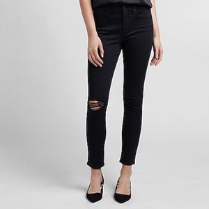 Express Mid Rise Black Super Soft Skinny Jean, Size 12R